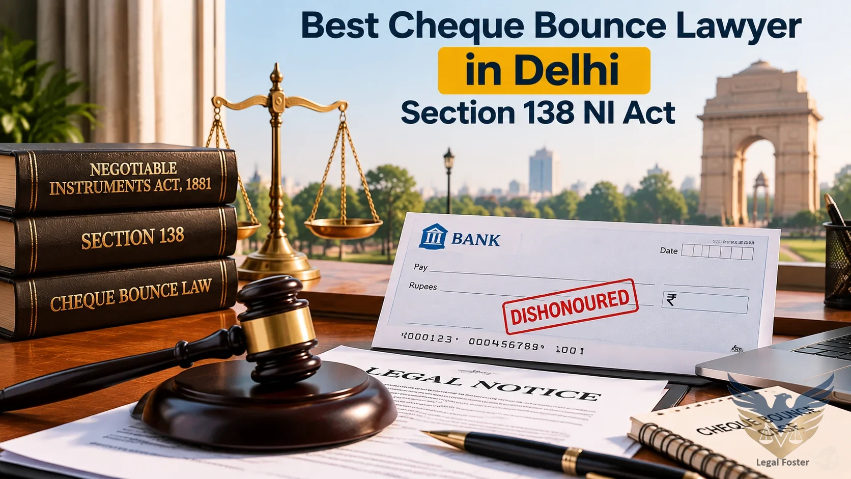 Best Cheque Bounce Lawyer in Delhi for Section 138 NI Act Litigation and Defence