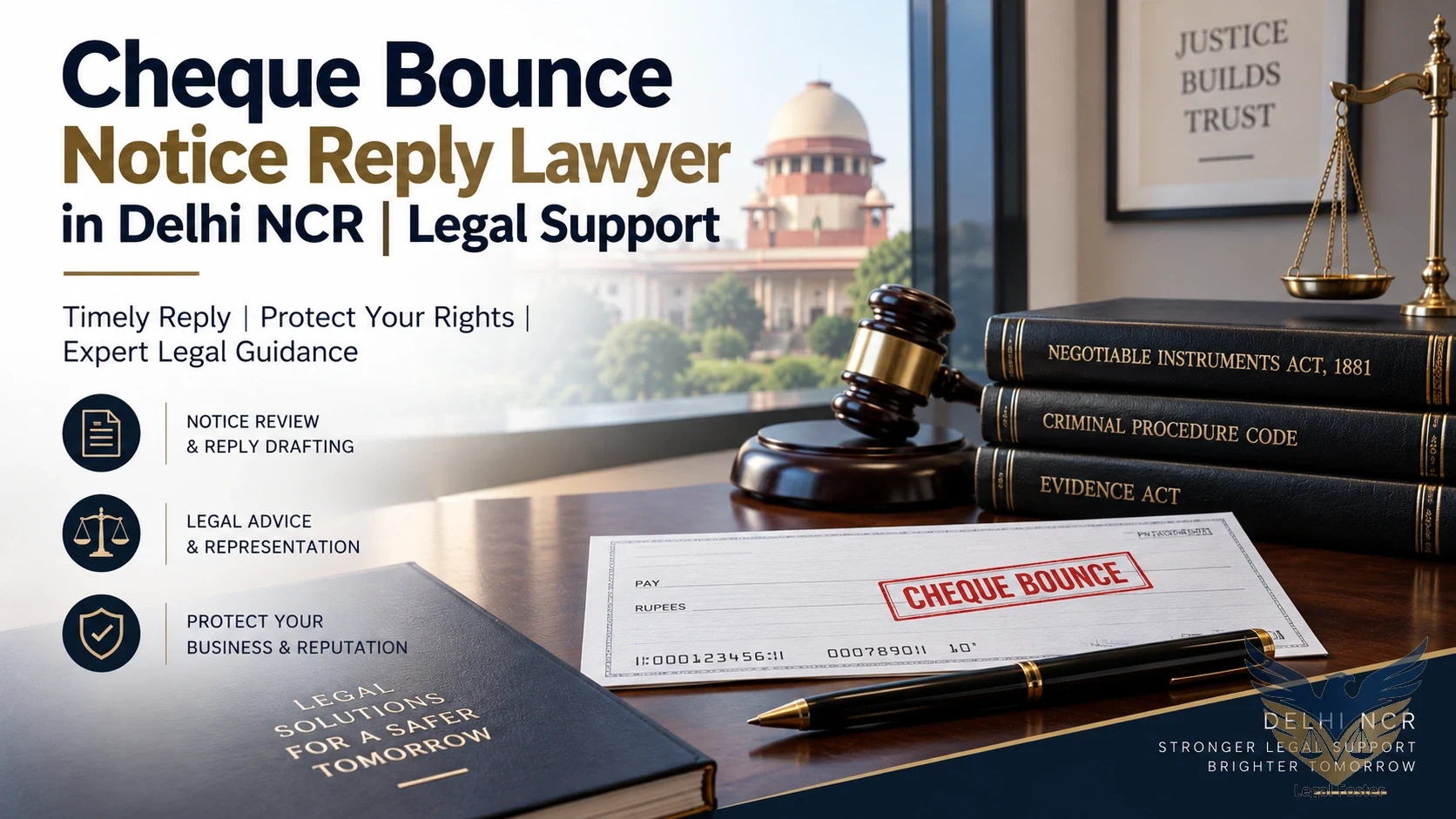 Legal Support for Cheque Bounce Notice Reply in Delhi NCR