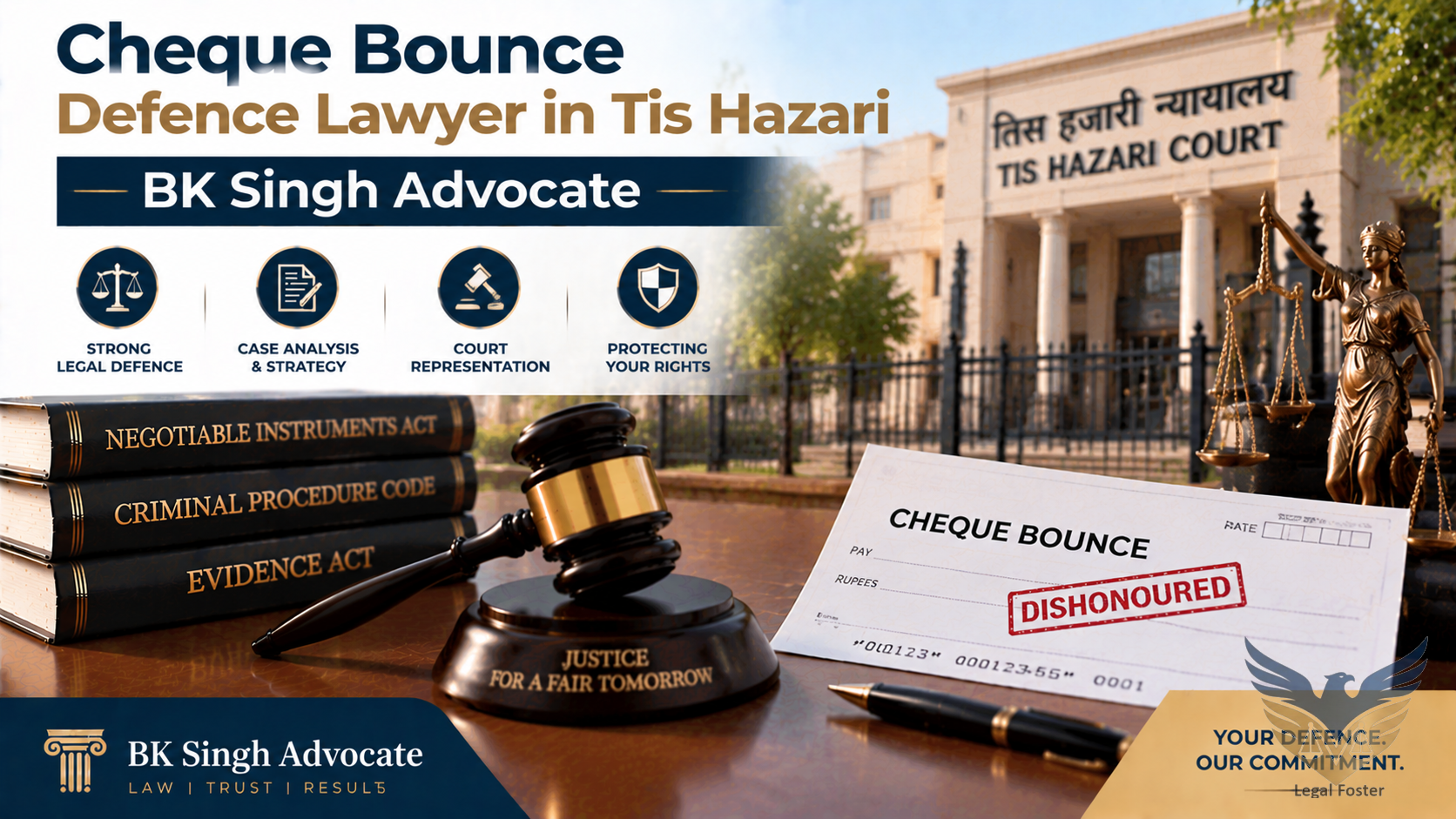 Need a Lawyer in Tis Hazari for Cheque Bounce Defence and Settlement Options for the Accused?