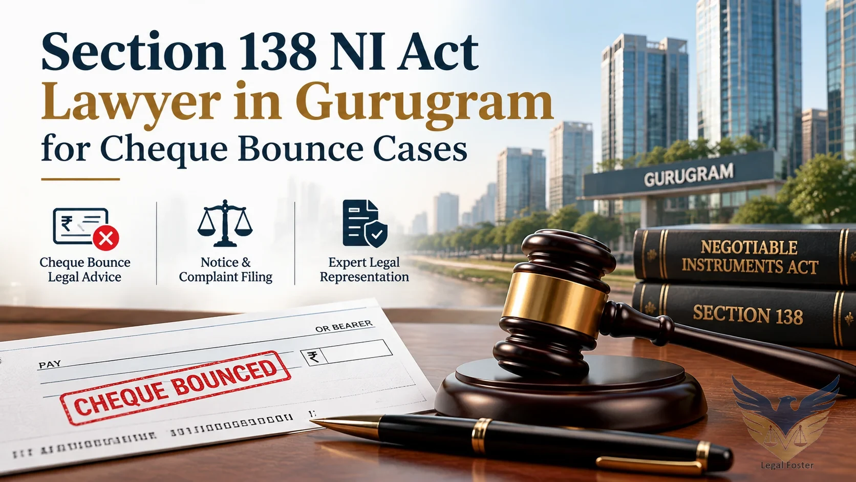 Section 138 NI Act Lawyer in Gurugram For Quick Legal Notice & Filing